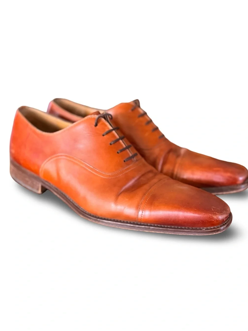 Men's Classic Tan Leather Oxford Dress Shoes